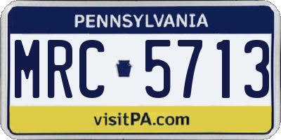 PA license plate MRC5713