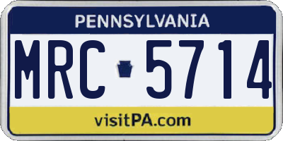 PA license plate MRC5714