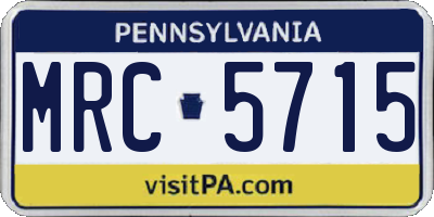 PA license plate MRC5715