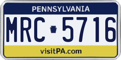 PA license plate MRC5716