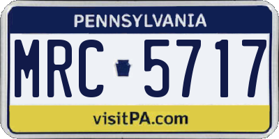 PA license plate MRC5717