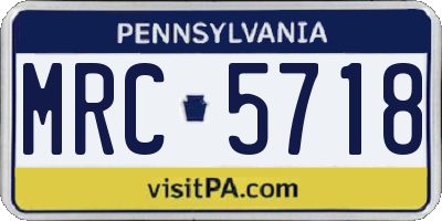 PA license plate MRC5718