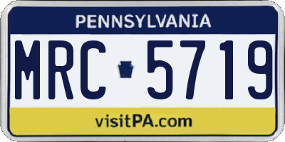 PA license plate MRC5719