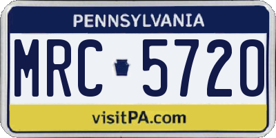 PA license plate MRC5720