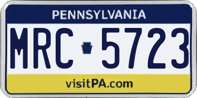 PA license plate MRC5723
