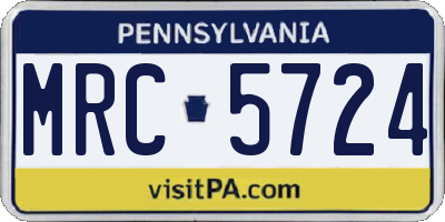 PA license plate MRC5724