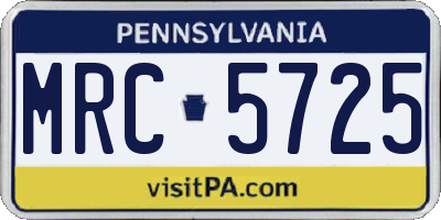 PA license plate MRC5725