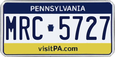 PA license plate MRC5727
