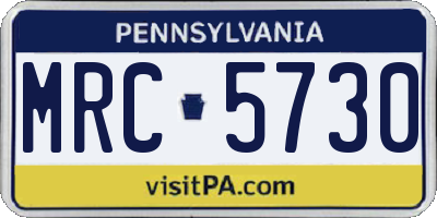 PA license plate MRC5730
