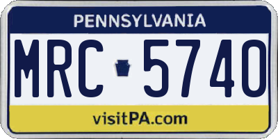 PA license plate MRC5740