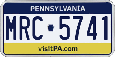 PA license plate MRC5741