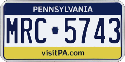 PA license plate MRC5743