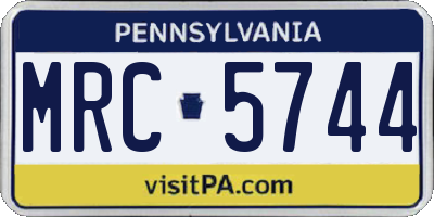 PA license plate MRC5744