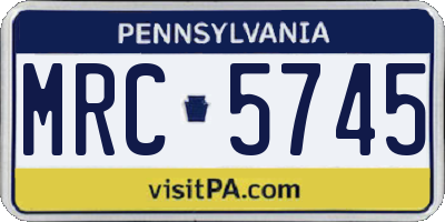 PA license plate MRC5745