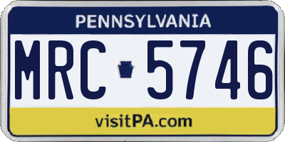 PA license plate MRC5746