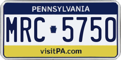 PA license plate MRC5750