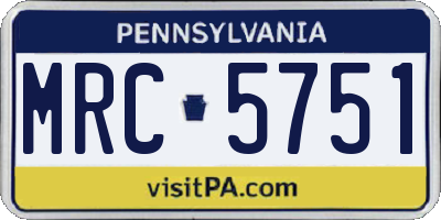 PA license plate MRC5751