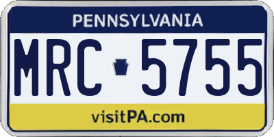 PA license plate MRC5755