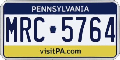 PA license plate MRC5764