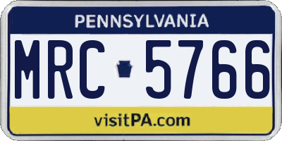 PA license plate MRC5766