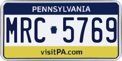 PA license plate MRC5769