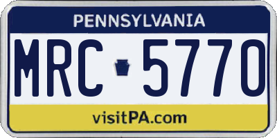 PA license plate MRC5770