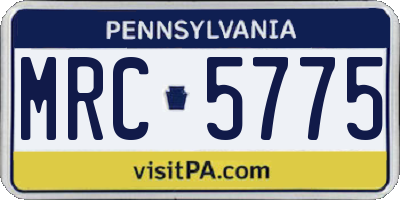 PA license plate MRC5775