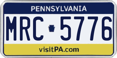 PA license plate MRC5776