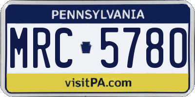 PA license plate MRC5780