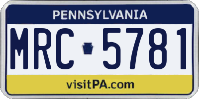 PA license plate MRC5781