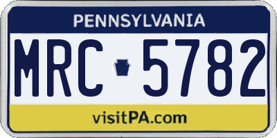 PA license plate MRC5782