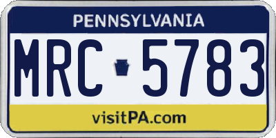 PA license plate MRC5783
