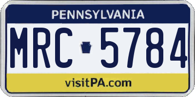 PA license plate MRC5784