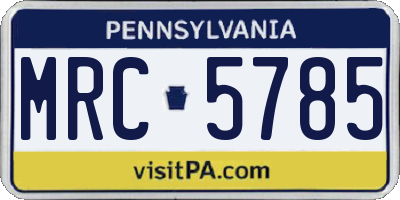PA license plate MRC5785