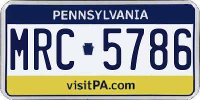 PA license plate MRC5786