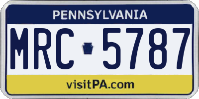 PA license plate MRC5787