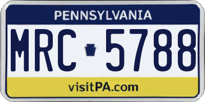 PA license plate MRC5788