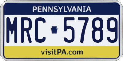PA license plate MRC5789
