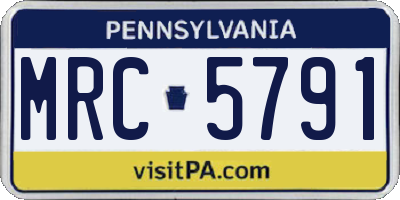 PA license plate MRC5791