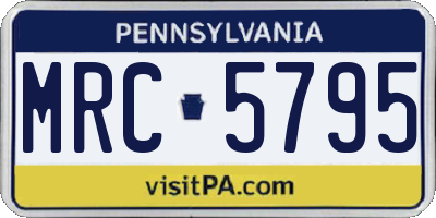 PA license plate MRC5795
