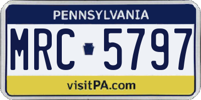 PA license plate MRC5797