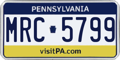 PA license plate MRC5799