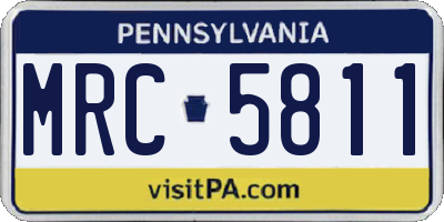 PA license plate MRC5811
