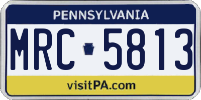 PA license plate MRC5813
