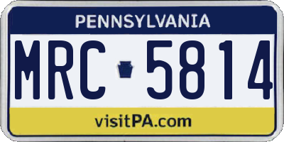 PA license plate MRC5814