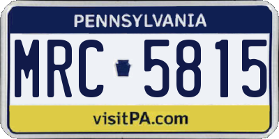 PA license plate MRC5815