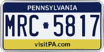 PA license plate MRC5817
