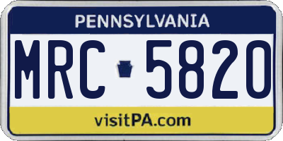 PA license plate MRC5820