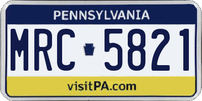 PA license plate MRC5821