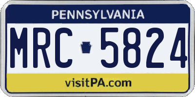 PA license plate MRC5824